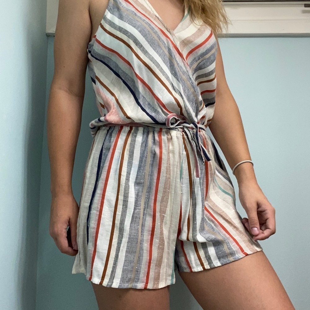 MULTICOLORED STRIPED ROMPER